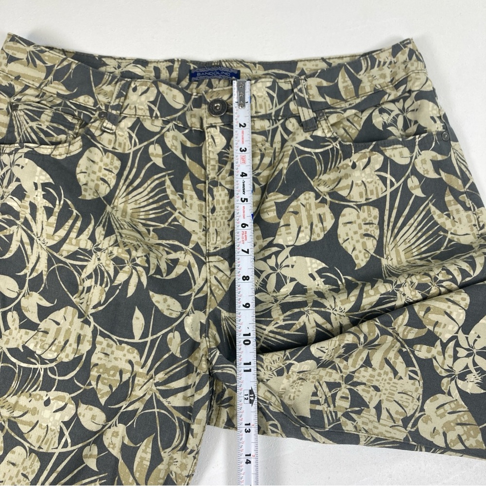 Bandolino Mandie Womens Grey/Yellow Capri Pants Size 14 Print Hawaiian Tropical - Picture 8 of 16